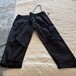 Forever 21 Black Distressed Skinny Jeans